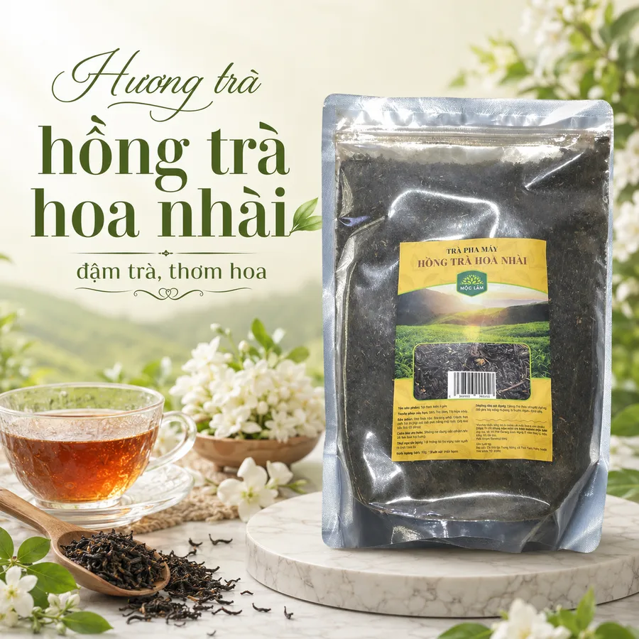 Trà pha máy - hồng trà Mộc Lam
